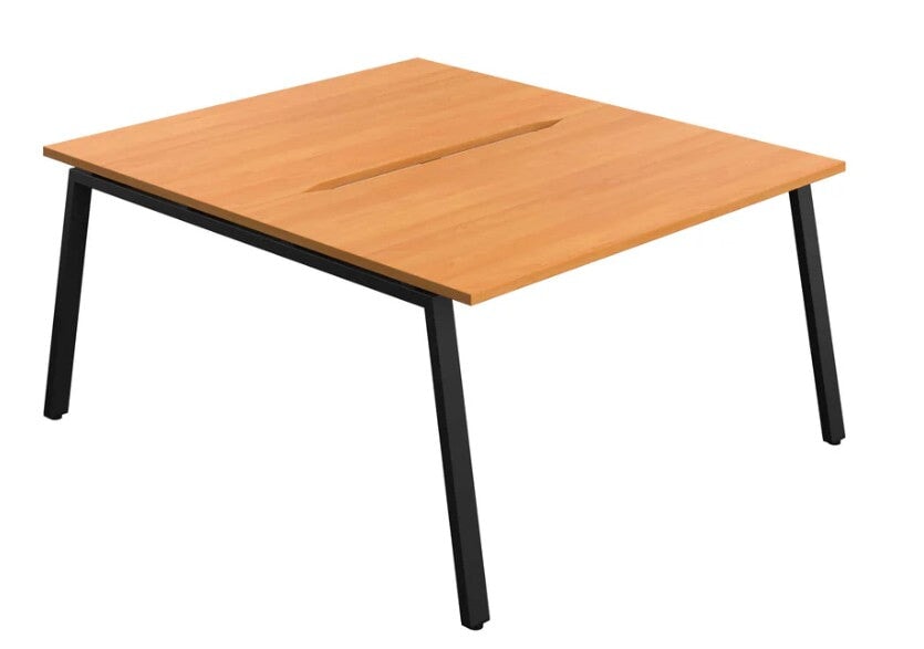 Synergy 2 Person Bench Desk 1400 Desks TC Group Beech Black 