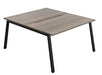 Synergy 2 Person Bench Desk 1400 Desks TC Group Grey Oak Black 
