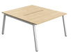 Synergy 2 Person Bench Desk 1400 Desks TC Group Oak Silver 