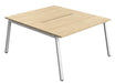 Synergy 2 Person Bench Desk 1400 Desks TC Group Oak White 