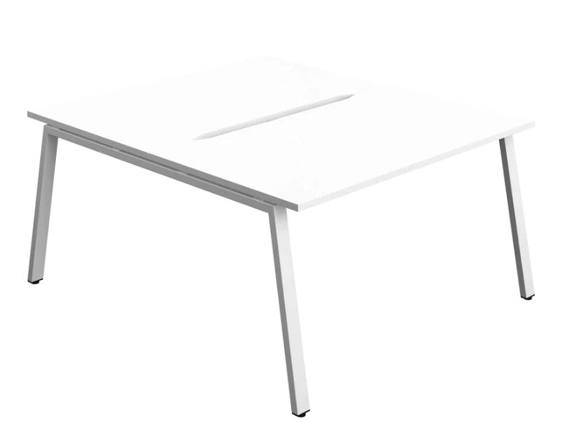 Synergy 2 Person Bench Desk 1400 Desks TC Group White White 