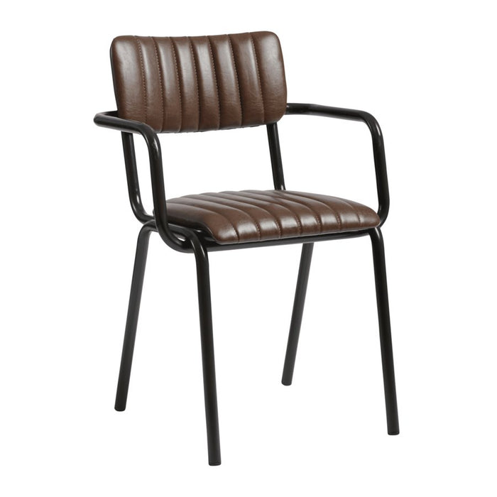 Tavo Stacking Arm Chair Café Furniture zaptrading Vintage Brown 