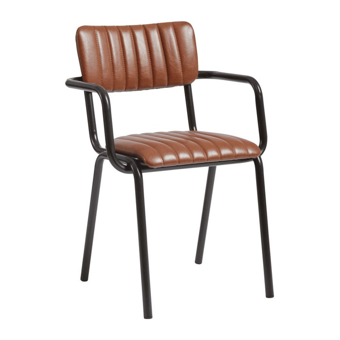 Tavo Stacking Arm Chair Café Furniture zaptrading Vintage Tan 