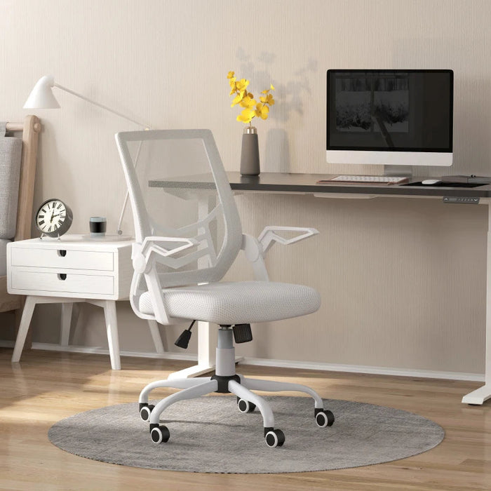 Vinsetto Mesh Office Chair (Draft) Mesh Office Chairs AOSOM White 