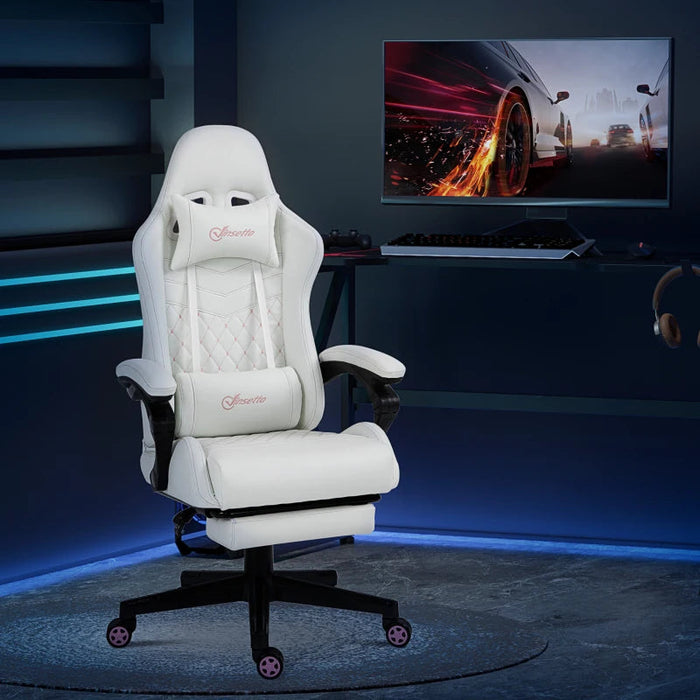 Vinsetto Racing Gaming Chair EXECUTIVE AOSOM White 66cm x 65cm x 122cm 