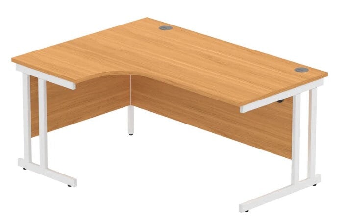 Workwise Office Left Hand Corner Desk With Steel Double Upright Cantilever Frame
