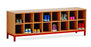 16 Open Compartment Bench Cloakroom Storage Monach 