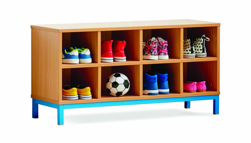 8 Open Compartment Bench Cloakroom Storage Monach 