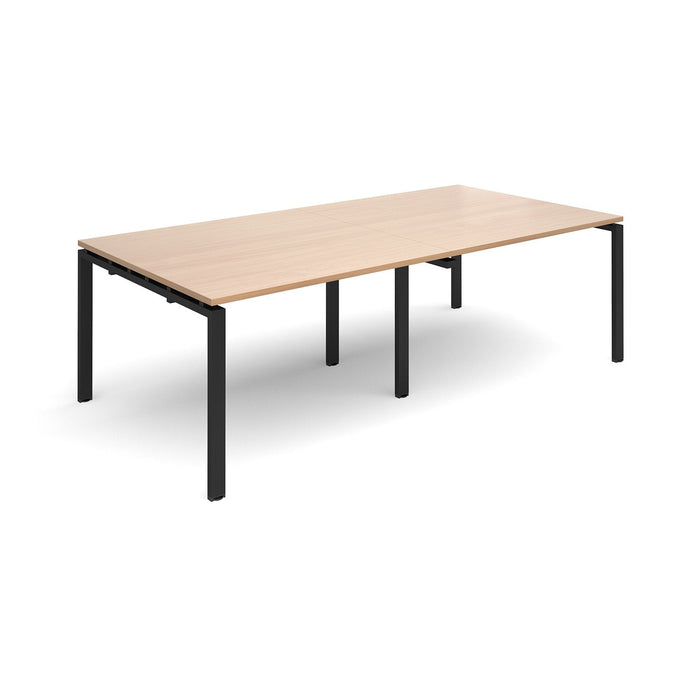Adapt II Rectangular Boardroom Table BOARDROOM TABLES Dams Beech Black 2400mm x 1200mm