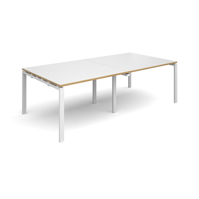 Adapt II Rectangular Boardroom Table BOARDROOM TABLES Dams White/Oak Edge White 2400mm x 1200mm