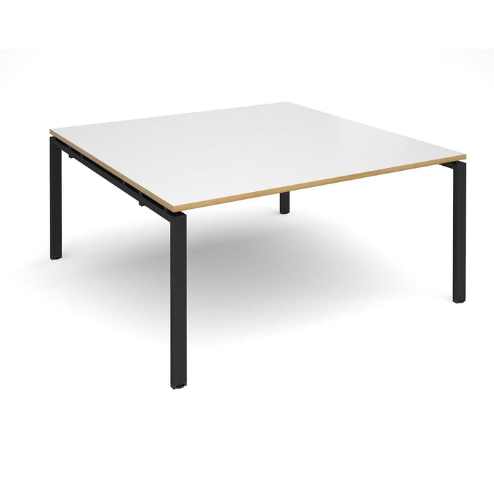 Adapt II Square Boardroom Table 1600mm x 1600mm BOARDROOM TABLES Dams White/Oak Edge Black 