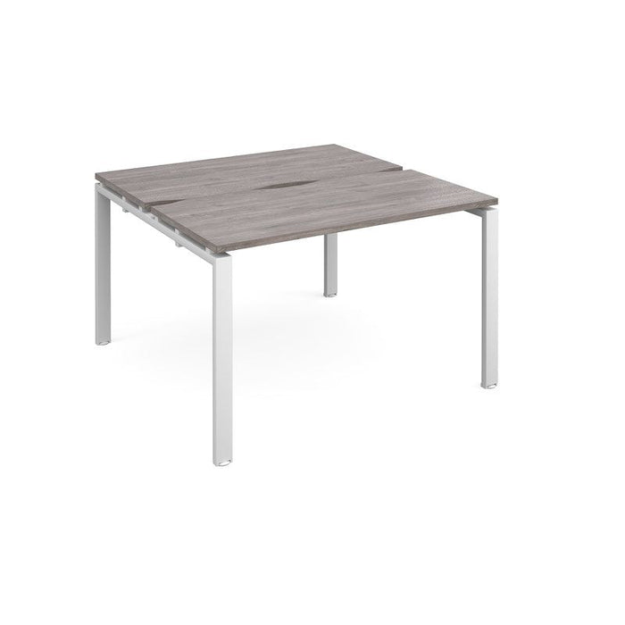 Adapt sliding top back to back office desks Desking Dams Grey Oak White 1200mm x 1200mm