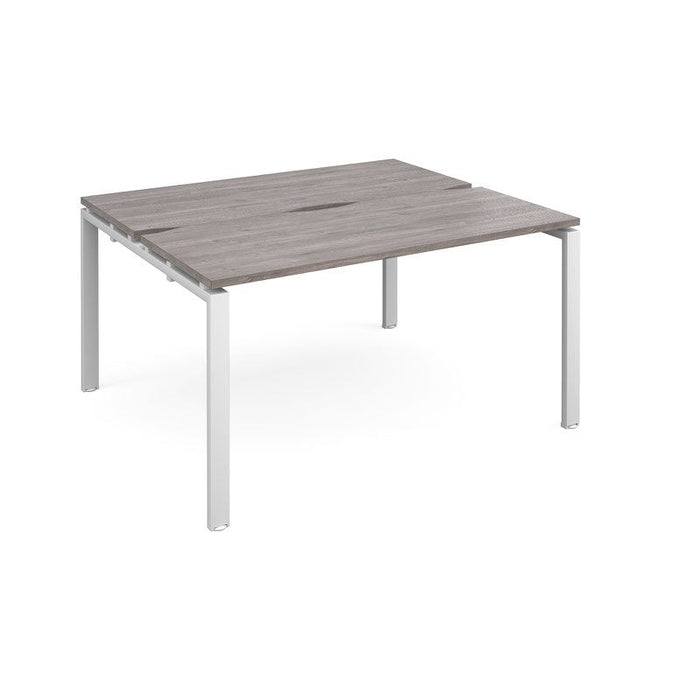 Adapt sliding top back to back office desks Desking Dams Grey Oak White 1400mm x 1200mm