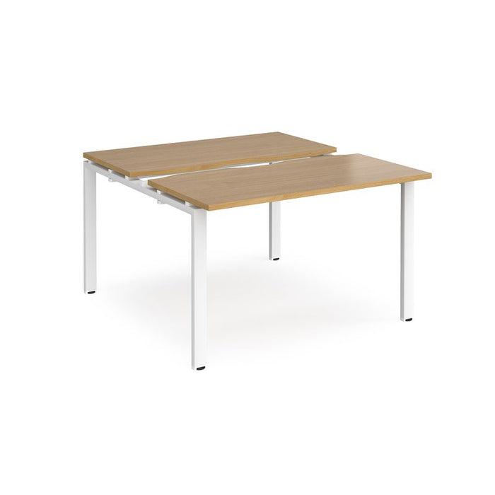 Adapt sliding top back to back office desks Desking Dams Oak White 1200mm x 1200mm