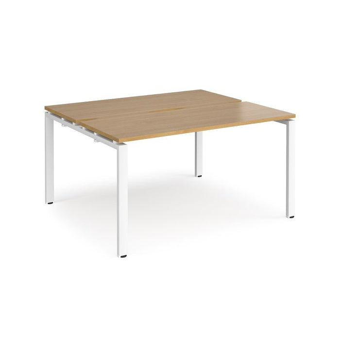 Adapt sliding top back to back office desks Desking Dams Oak White 1400mm x 1200mm
