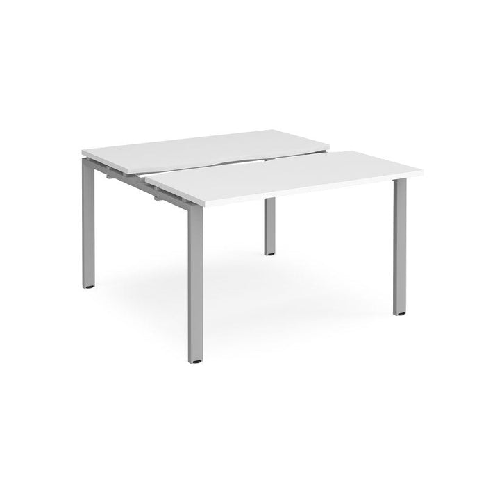 Adapt sliding top back to back office desks Desking Dams White Silver 1200mm x 1200mm