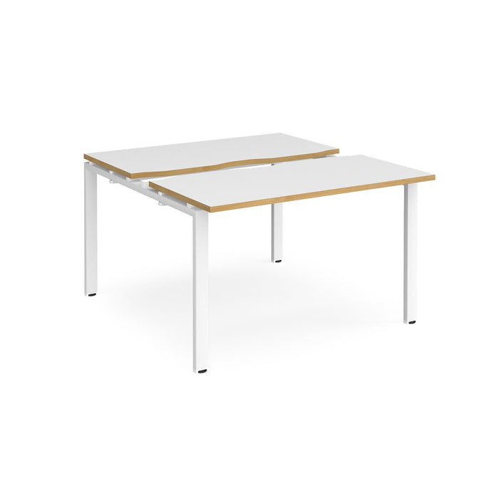 Adapt sliding top back to back office desks Desking Dams White/Oak White 1200mm x 1200mm