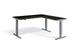 Advance Height Adjustable Corner Desk Desking Lavoro Silver 1600 x 1600 Black Ply Edge