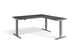 Advance Height Adjustable Corner Desk Desking Lavoro Silver 1600 x 1600 Graphite Ply Edge
