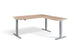 Advance Height Adjustable Corner Desk Desking Lavoro Silver 1600 x 1600 Timber