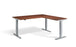 Advance Height Adjustable Corner Desk Desking Lavoro Silver 1600 x 1600 Walnut