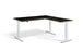 Advance Height Adjustable Corner Desk Desking Lavoro White 1600 x 1600 Black Ply Edge