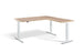 Advance Height Adjustable Corner Desk Desking Lavoro White 1600 x 1600 Timber