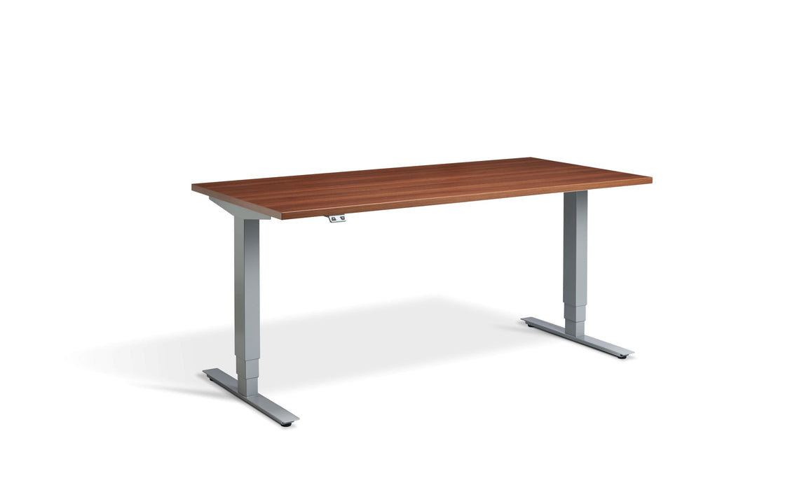 Advance Height Adjustable Desk Desking Lavoro Silver 1200 x 800 Walnut