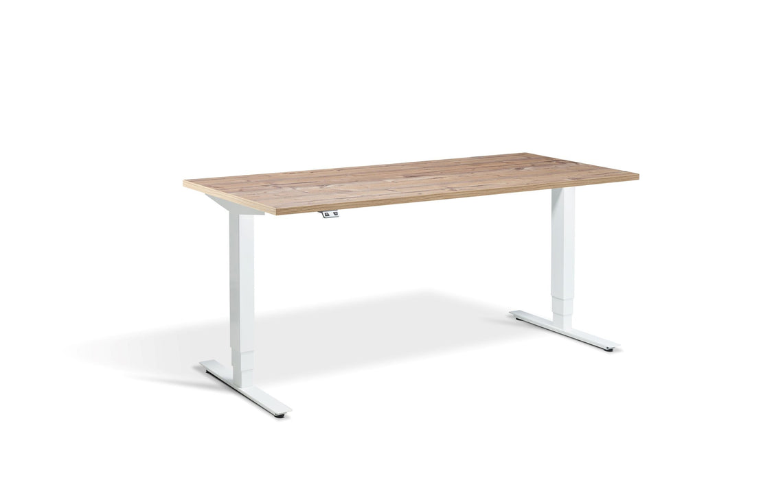 Advance Height Adjustable Desk Desking Lavoro White 1200 x 800 Timber