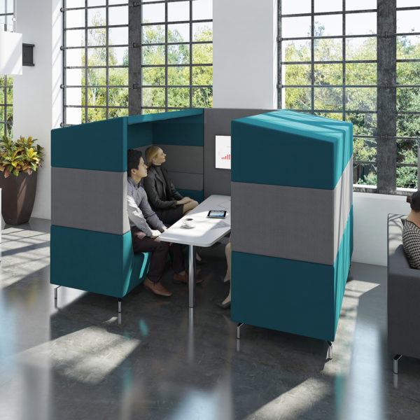 Alban Six Person Covered Meeting Booth SOFT SEATING Social Spaces 