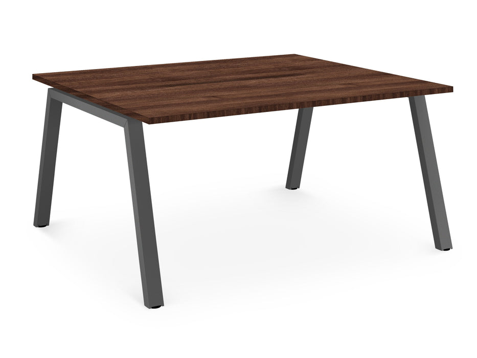 Albion A Frame Bench Desk Meeting Table - Black Metal Frame BENCH DESKS Workstories 2 Person 1200mm x 1600mm Walnut