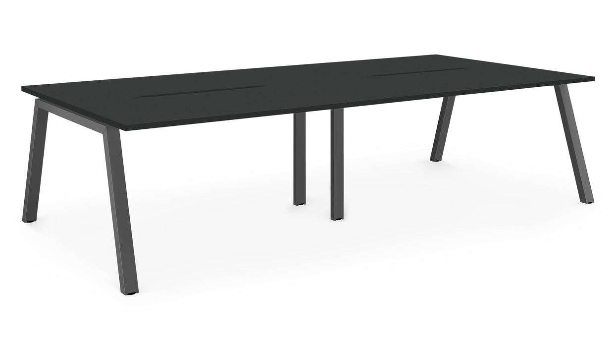 Albion A Frame Bench Desk Meeting Table - Black Metal Frame BENCH DESKS Workstories 4 Person 2800mm x 1600mm Anthracite