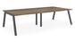 Albion A Frame Bench Desk Meeting Table - Black Metal Frame BENCH DESKS Workstories 4 Person 3200mm x 1600mm Grey Nebraska Oak