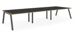 Albion A Frame Bench Desk Meeting Table - Black Metal Frame BENCH DESKS Workstories 6 Person 4800mm x 1600mm Anthracite/Ply Edge
