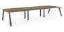 Albion A Frame Bench Desk Meeting Table - Black Metal Frame BENCH DESKS Workstories 6 Person 4800mm x 1600mm Grey Nebraska Oak