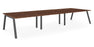 Albion A Frame Bench Desk Meeting Table - Black Metal Frame BENCH DESKS Workstories 6 Person 4800mm x 1600mm Walnut