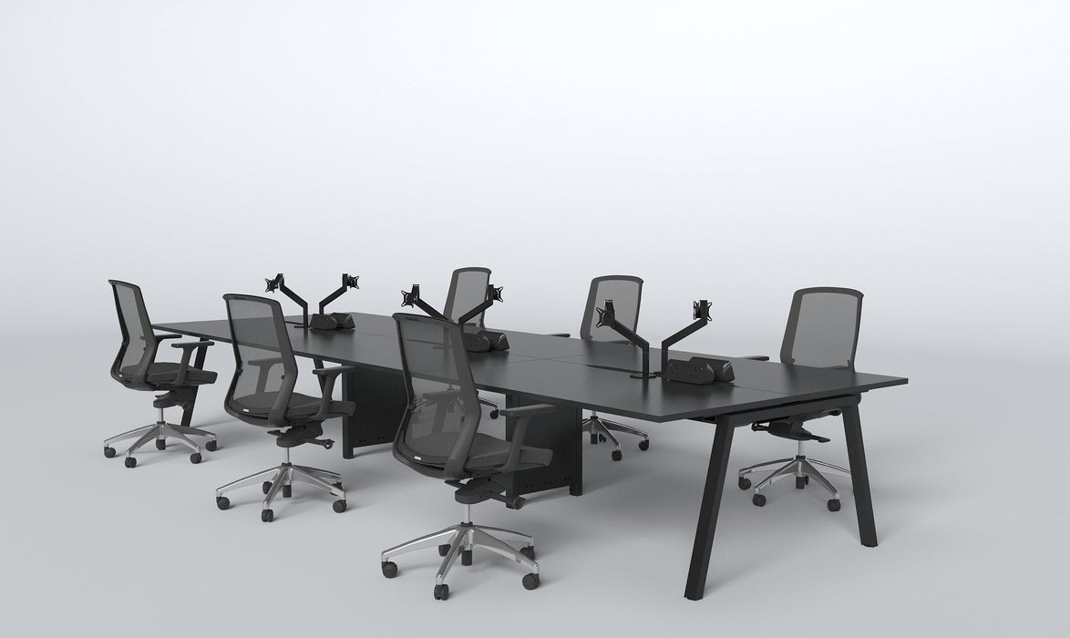 Albion A Frame Bench Desk Meeting Table - Black Metal Frame BENCH DESKS Workstories 