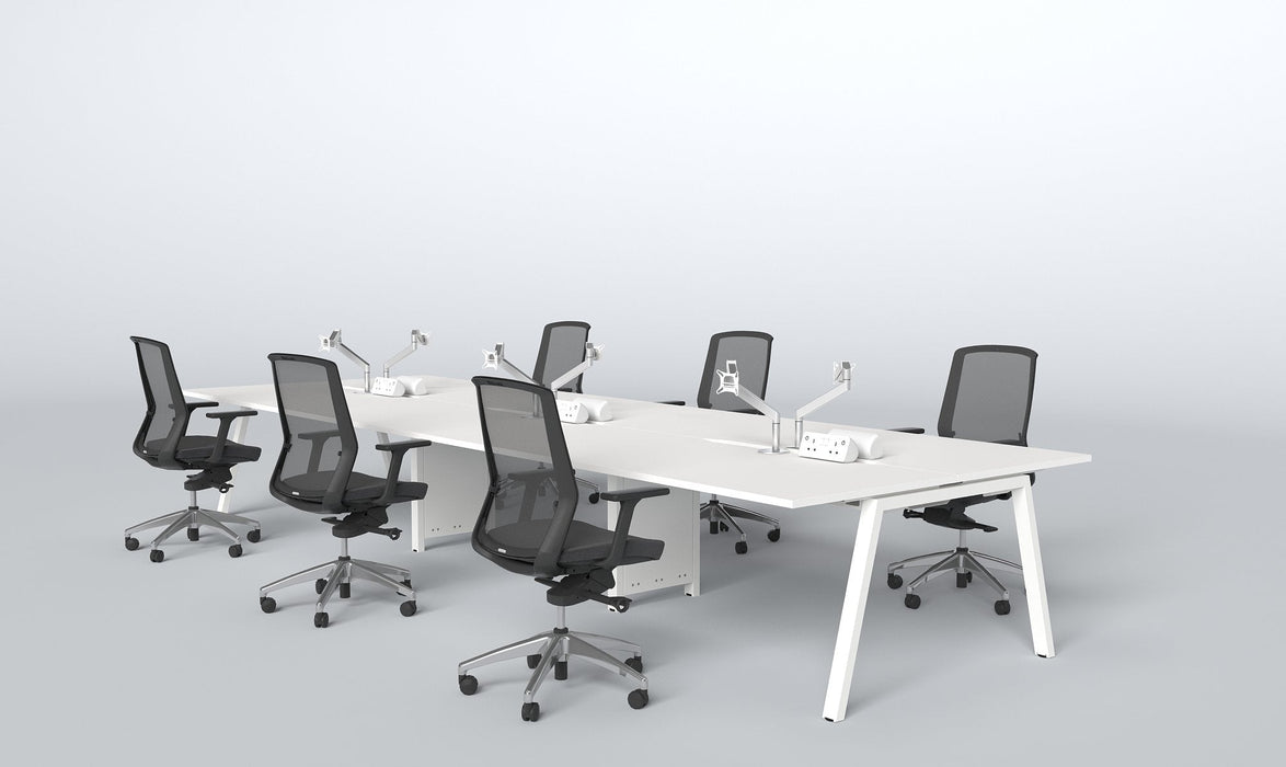 Albion A Frame Bench Desk Meeting Table - Raw Metal Frame BENCH DESKS Workstories 