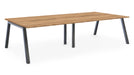 Albion A Frame Bench Desk Meeting Table - Raw Metal Frame BENCH DESKS Workstories 4 Person 3200mm x 1600mm Gold Craft Oak