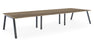 Albion A Frame Bench Desk Meeting Table - Raw Metal Frame BENCH DESKS Workstories 6 Person 4800mm x 1600mm Grey Nebraska Oak
