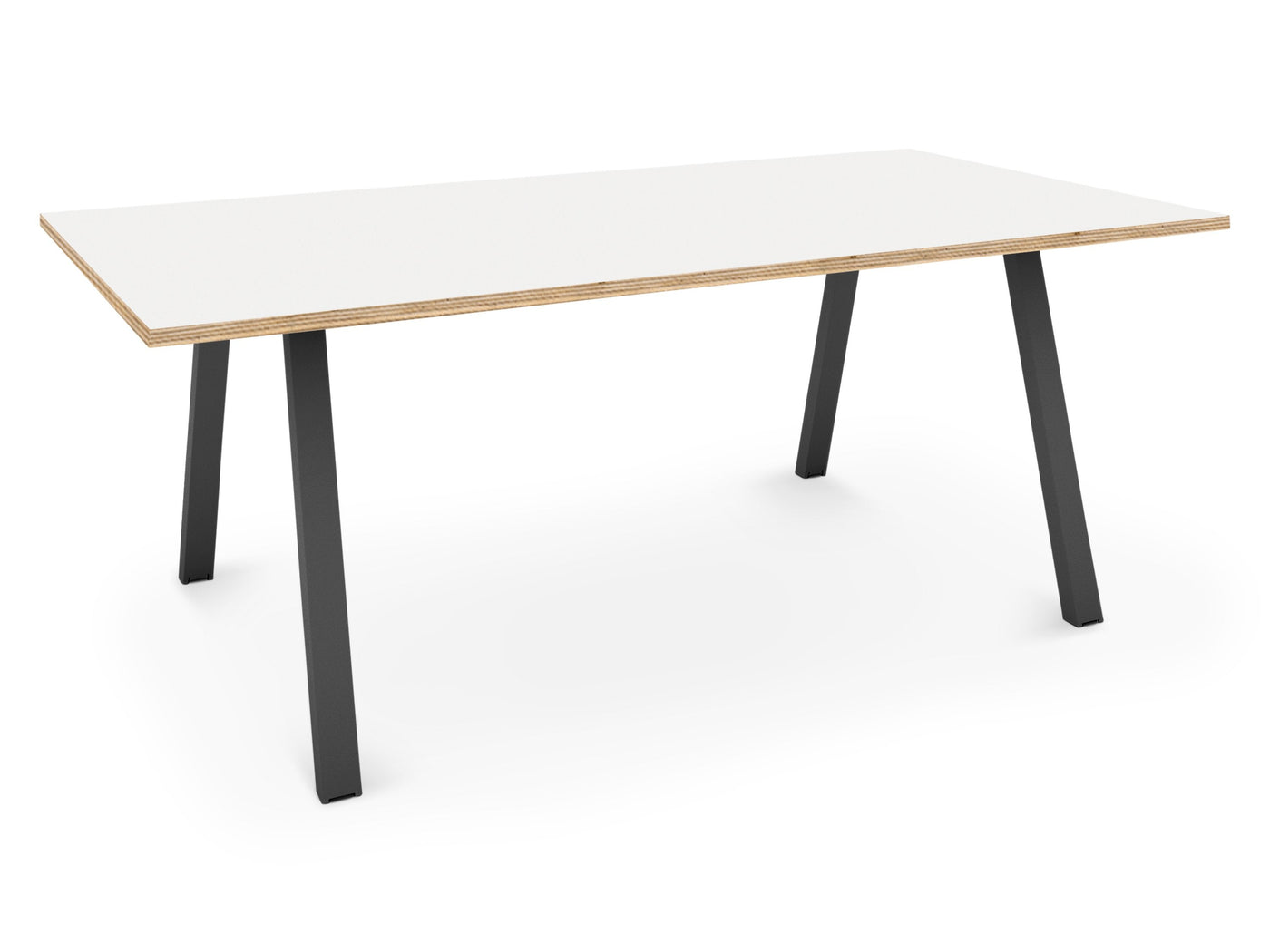 Albion A Frame Meeting Table - Black Finish Frame Meeting Tables Workstories 2000mm x 800mm Black White/Ply
