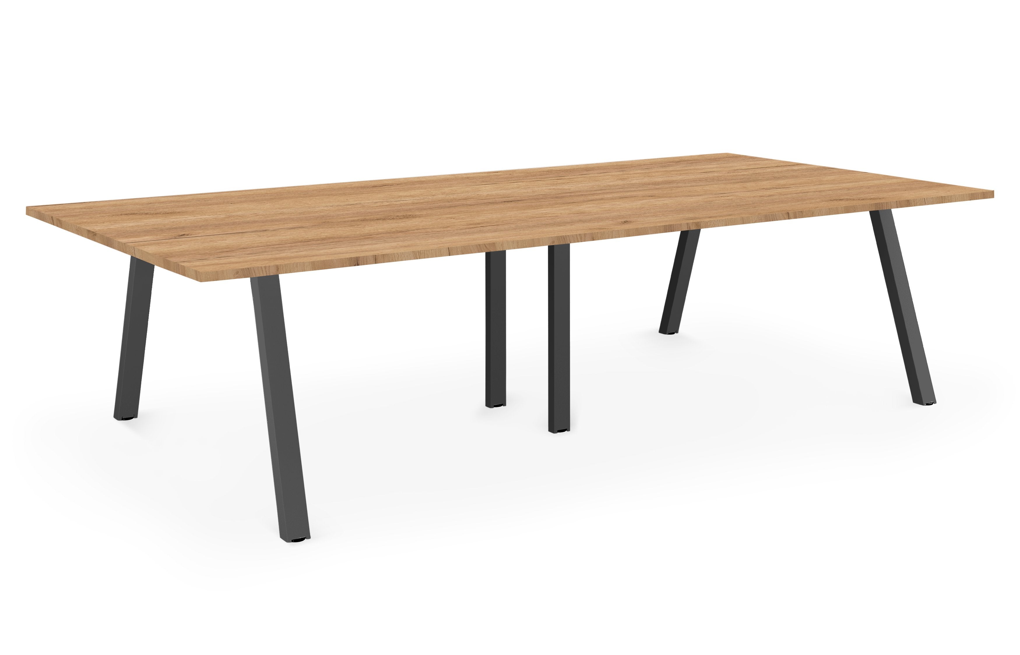 Albion A Frame Meeting Table - Black Finish Frame Meeting Tables Workstories 3600mm x 1400mm Black Gold Craft Oak