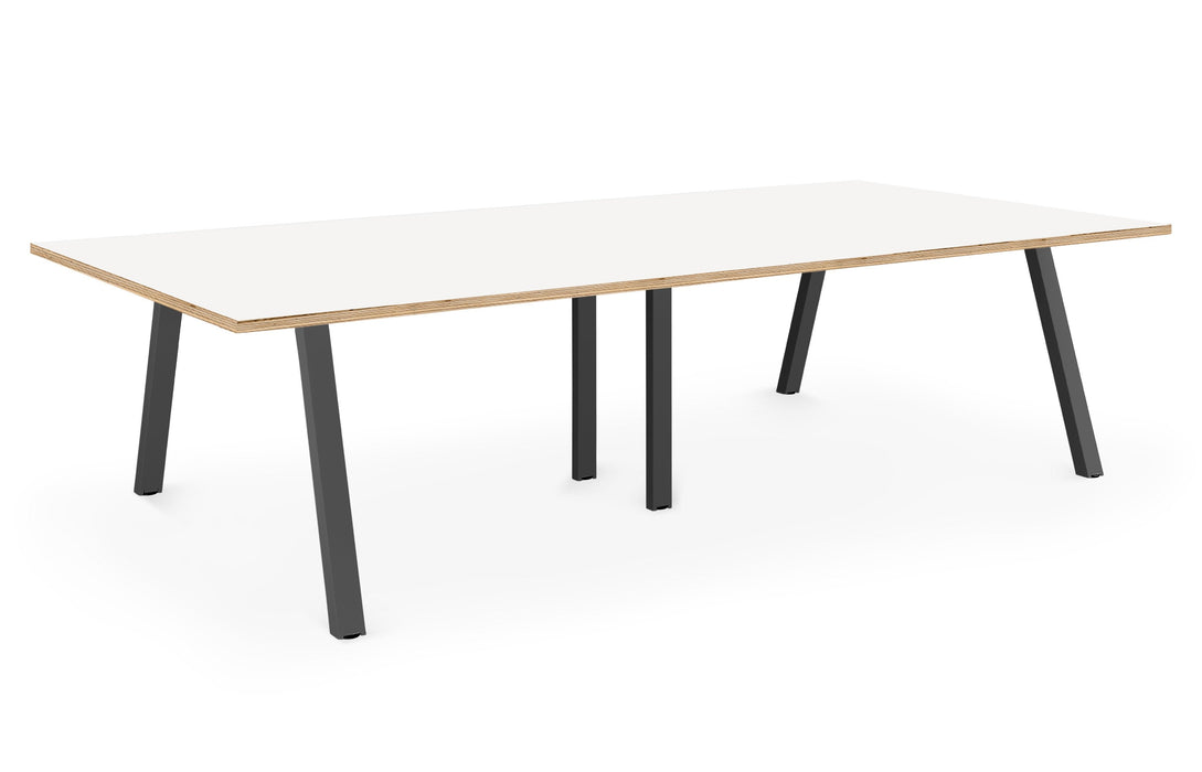 Albion A Frame Meeting Table - Black Finish Frame Meeting Tables Workstories 3600mm x 1400mm Black White/Ply