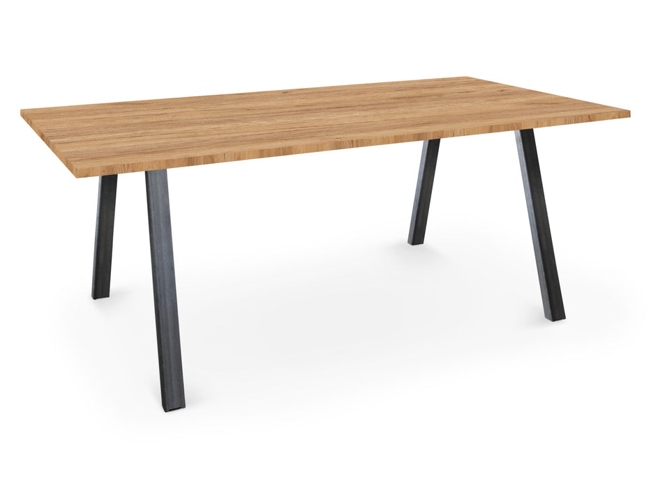 Albion A Frame Meeting Tables - Raw Finish Frame BENCH DESKS Workstories 2000mm x 800mm Raw Gold Craft Oak