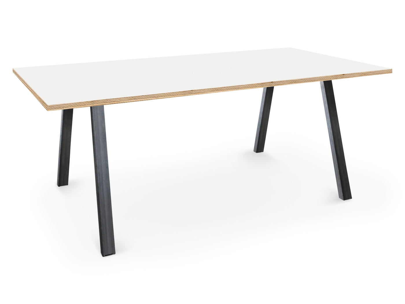 Albion A Frame Meeting Tables - Raw Finish Frame BENCH DESKS Workstories 2000mm x 800mm Raw White/Ply