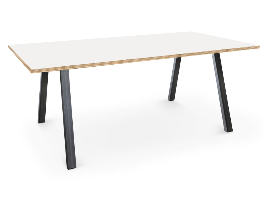 Albion A Frame Meeting Tables - Raw Finish Frame BENCH DESKS Workstories 2000mm x 800mm Raw White/Ply
