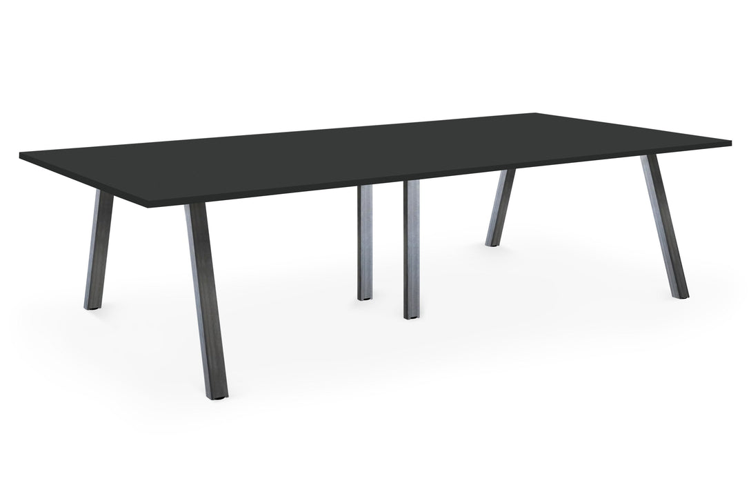 Albion A Frame Meeting Tables - Raw Finish Frame BENCH DESKS Workstories 3600mm x 1400mm Raw Anthracite