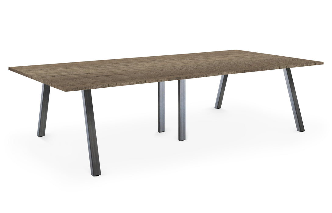 Albion A Frame Meeting Tables - Raw Finish Frame BENCH DESKS Workstories 3600mm x 1400mm Raw Grey Nebraska Oak