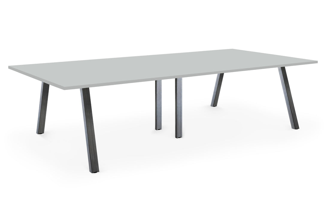 Albion A Frame Meeting Tables - Raw Finish Frame BENCH DESKS Workstories 3600mm x 1400mm Raw Light Grey