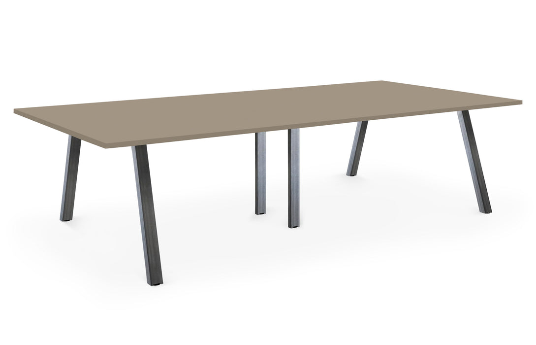 Albion A Frame Meeting Tables - Raw Finish Frame BENCH DESKS Workstories 3600mm x 1400mm Raw Stone Grey